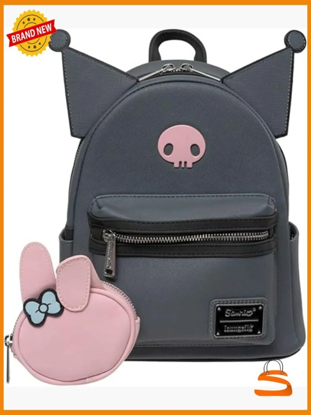 Exclusive Kuromi My Melody Mini-Backpack with Coin Purse